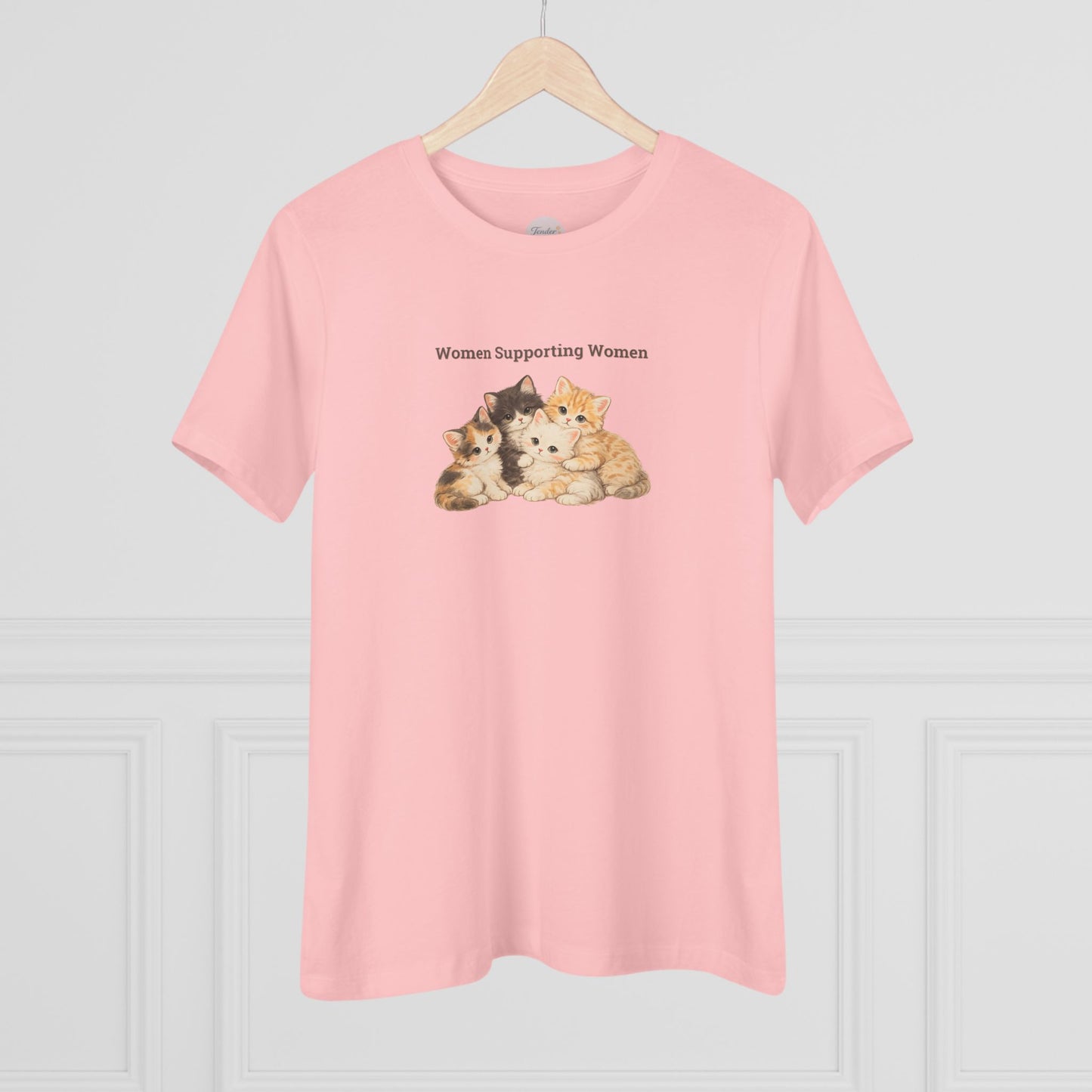 Women Supporting Women Tee - Cute Kitten Feminist Graphic Cotton Shirt