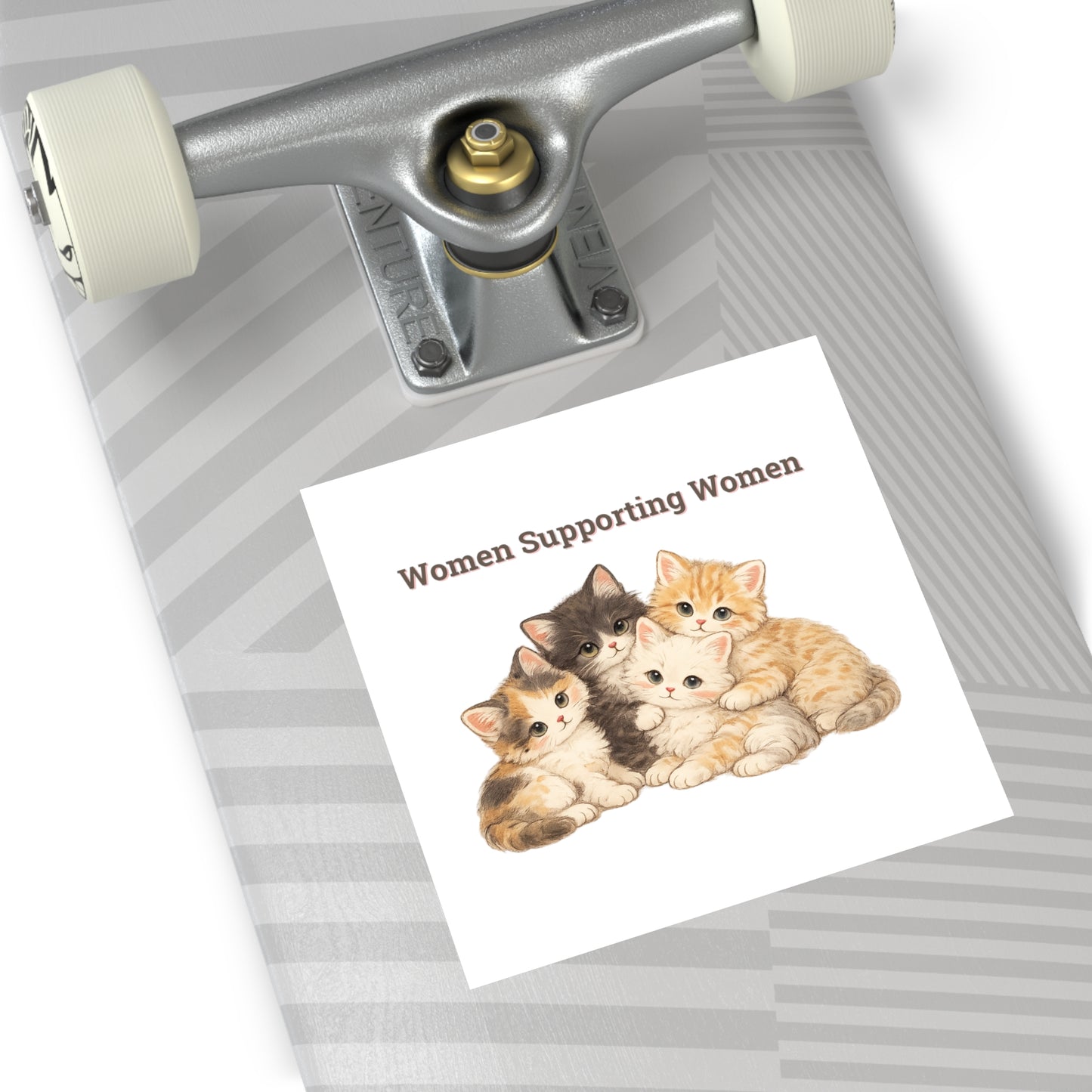 Women Supporting Women — Cat Sticker Square Vinyl Inspirational Sticker