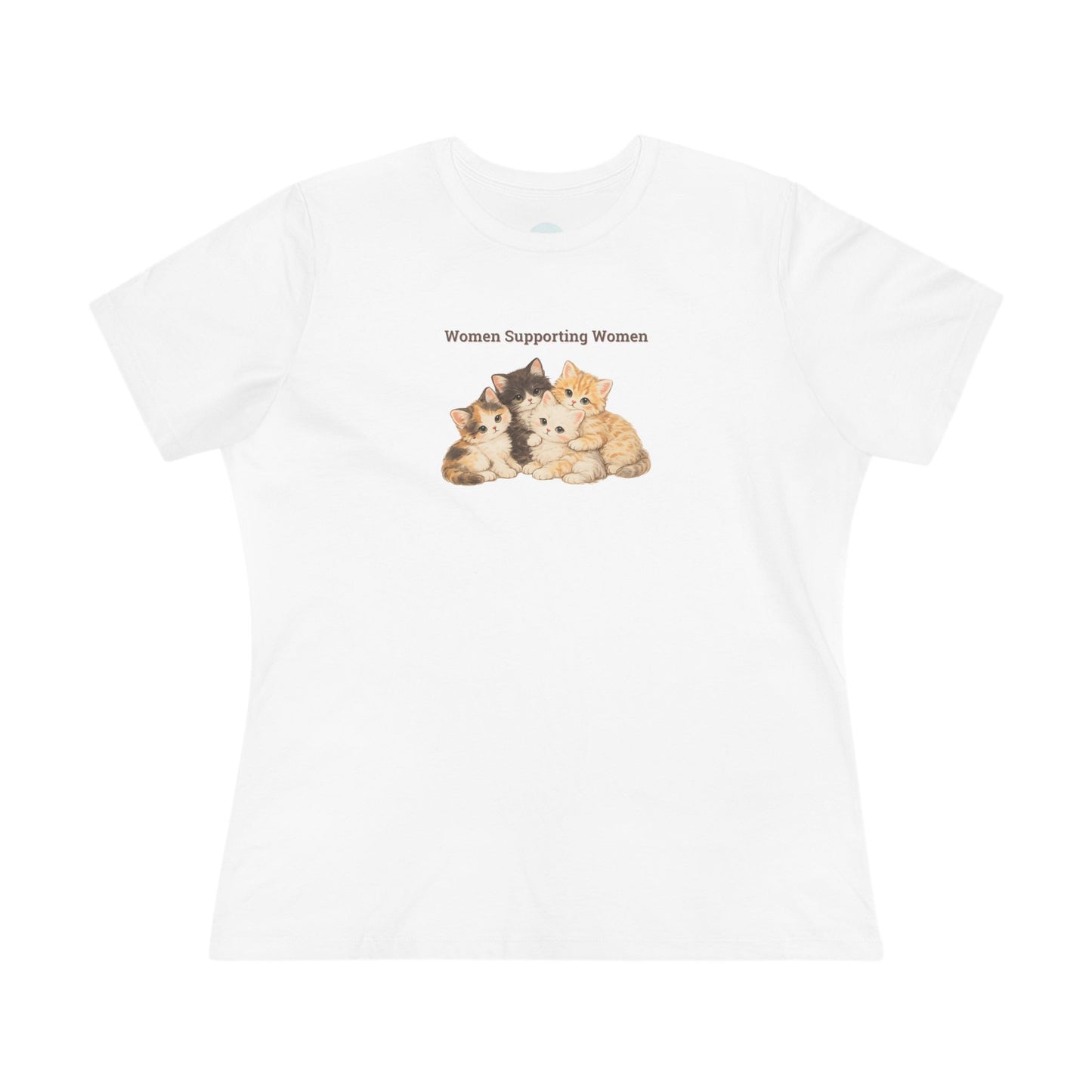 Women Supporting Women Tee - Cute Kitten Feminist Graphic Cotton Shirt