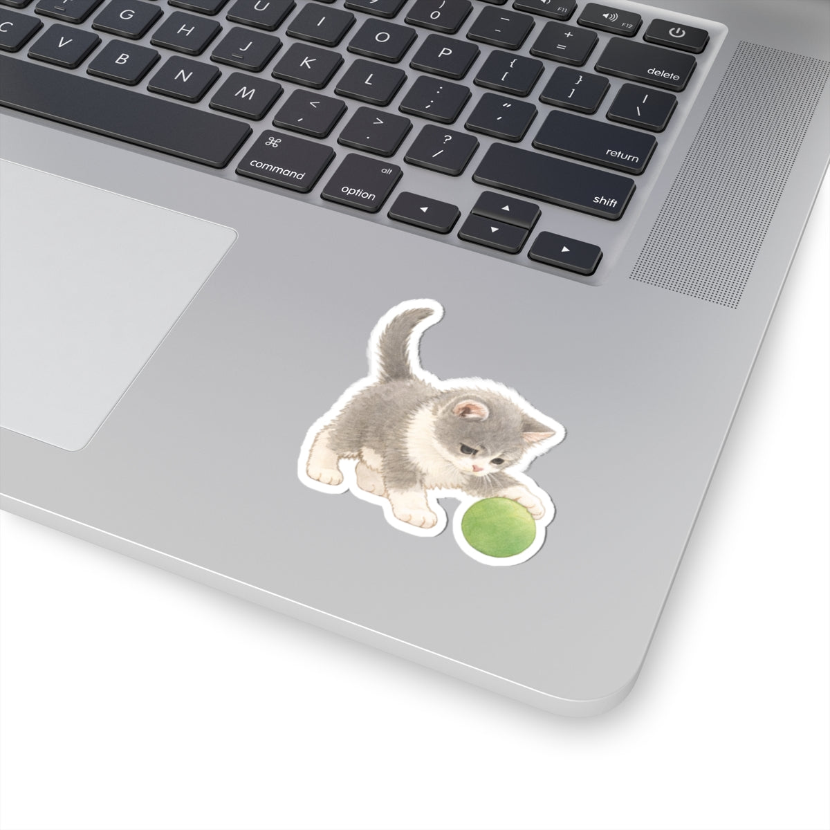 Eye on the Ball Sticker — Cute Kitten Kiss-Cut Cat Vinyl Decal for Laptops & Water Bottles