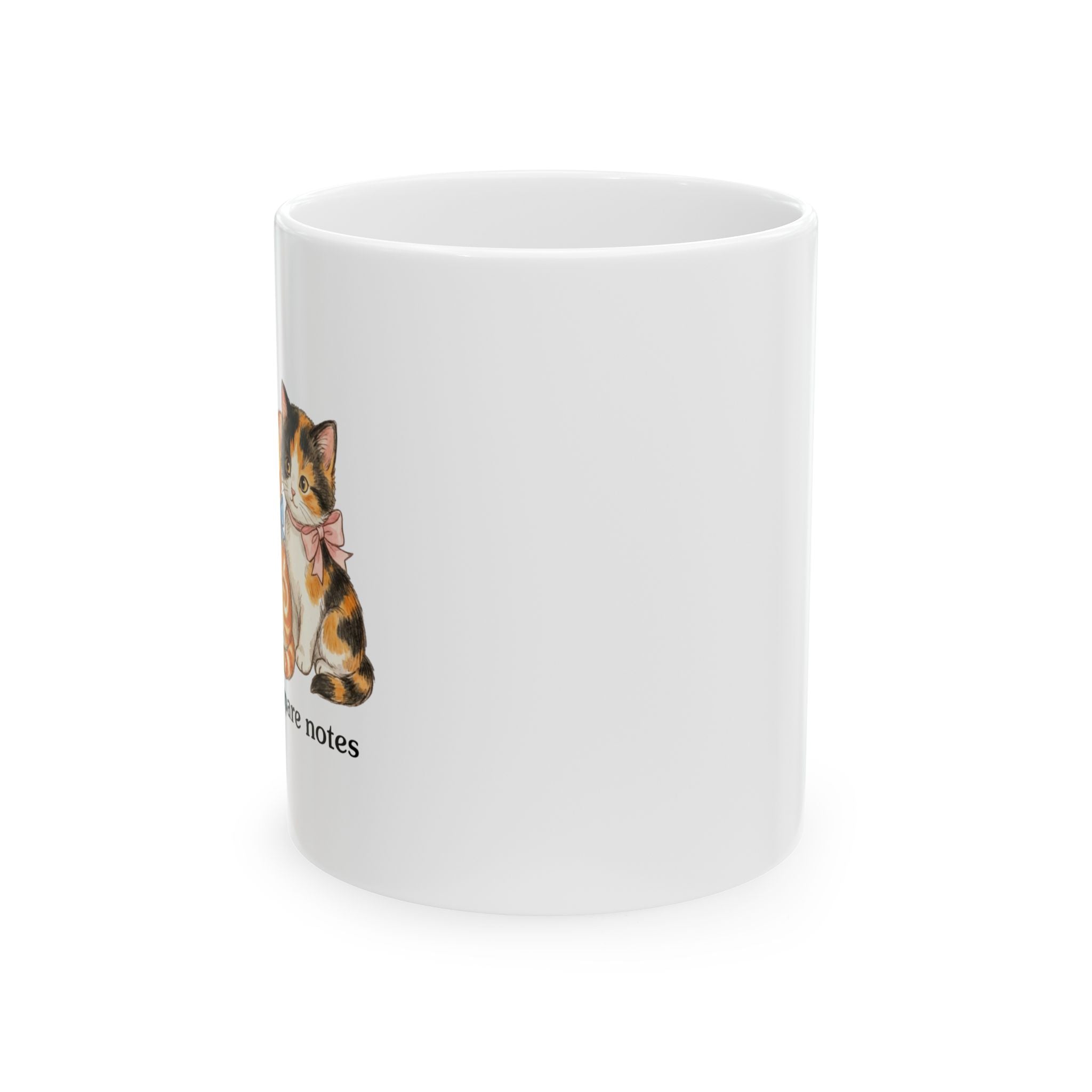 Vintage Ribbon Kittens Ceramic Mug — "We Always Compare Notes" (11oz & 15oz)