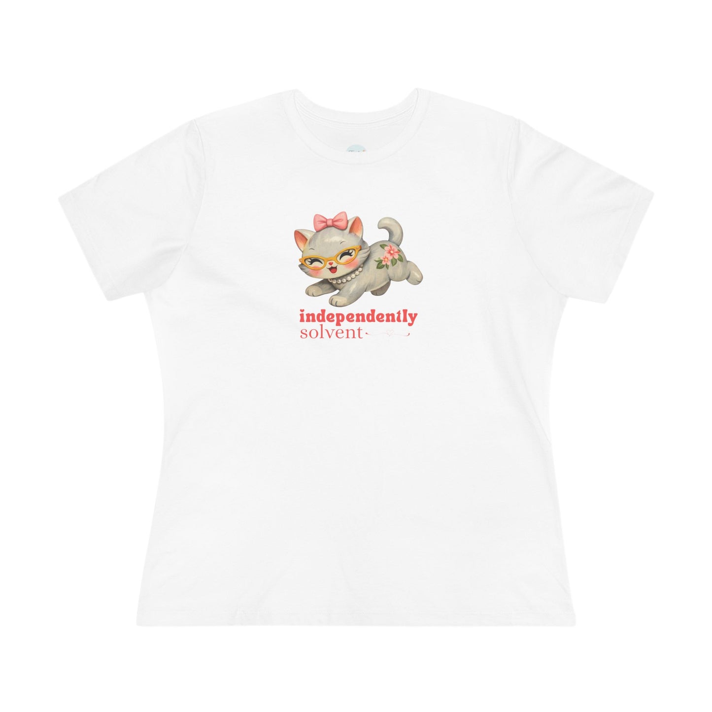 Independently Solvent Tee - Retro 60s Cute Cat Women's T-shirt