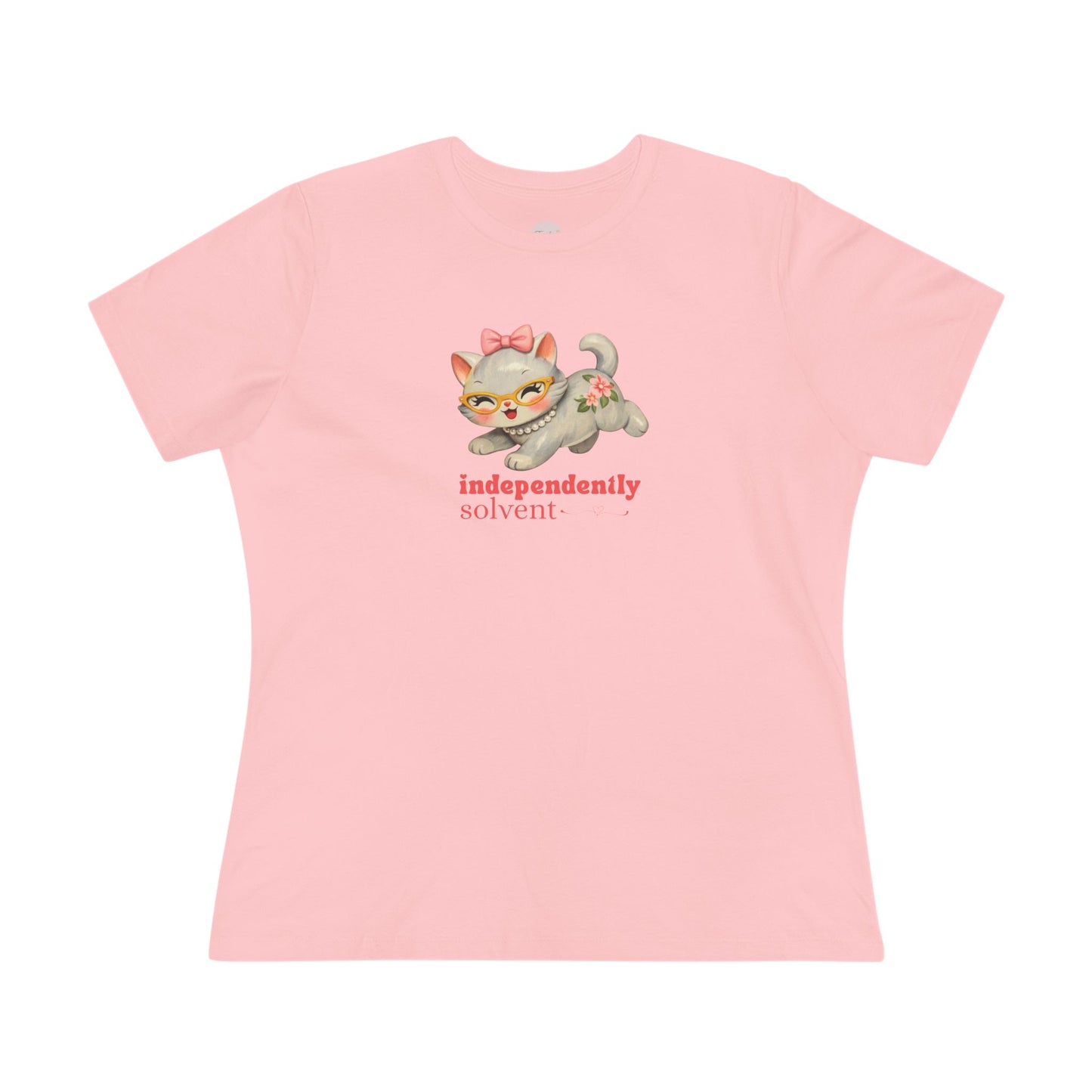 Independently Solvent Tee - Retro 60s Cute Cat Women's T-shirt