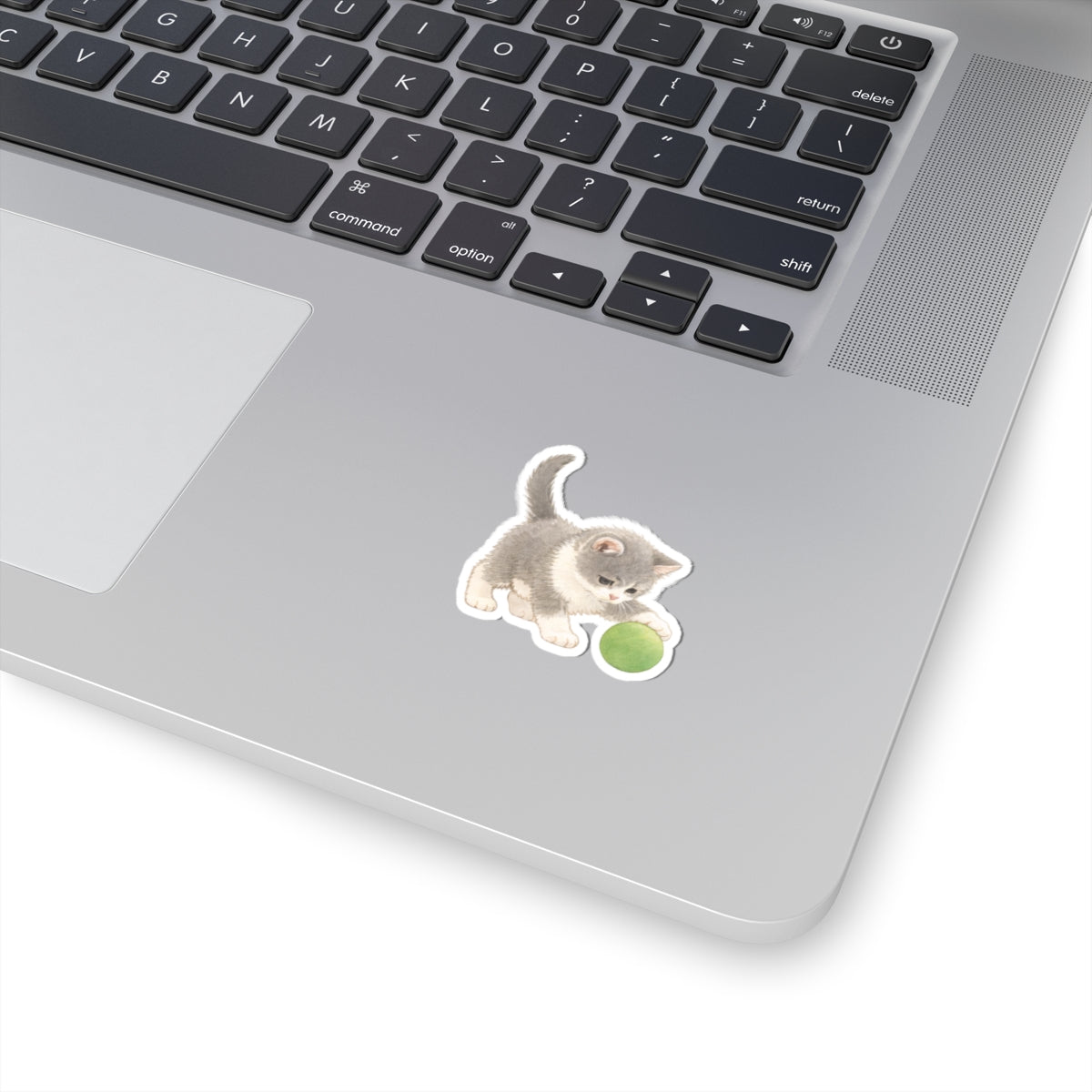 Eye on the Ball Sticker — Cute Kitten Kiss-Cut Cat Vinyl Decal for Laptops & Water Bottles