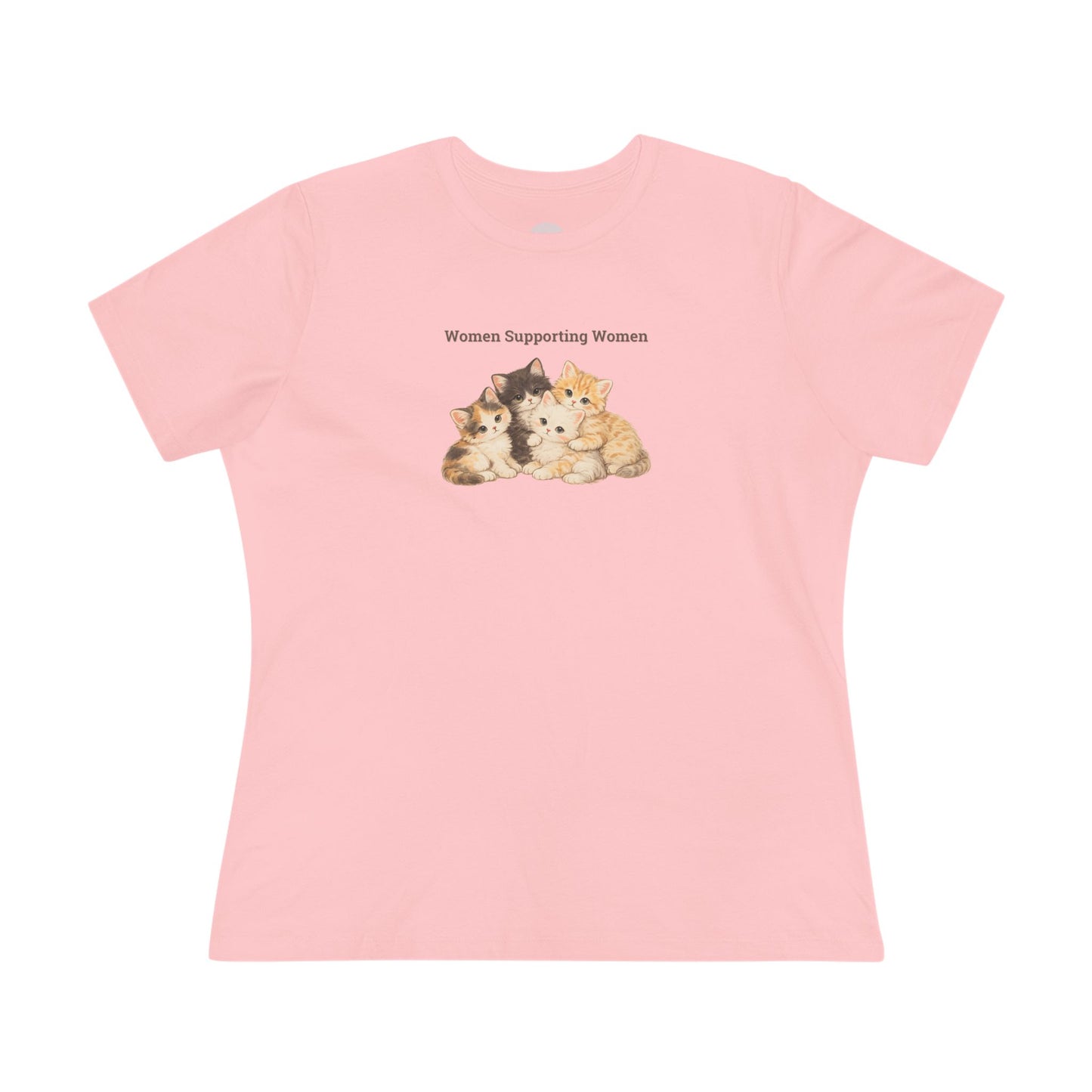 Women Supporting Women Tee - Cute Kitten Feminist Graphic Cotton Shirt