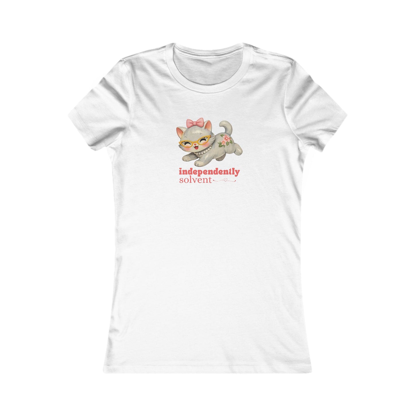 Independently Solvent - Retro 60s Kitten Tee Pink
