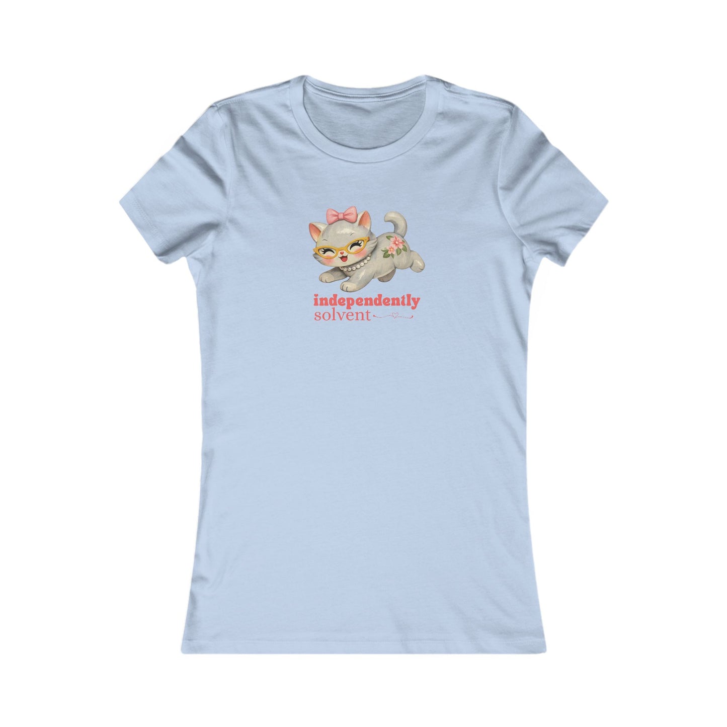 Independently Solvent - Retro 60s Kitten Tee Pink