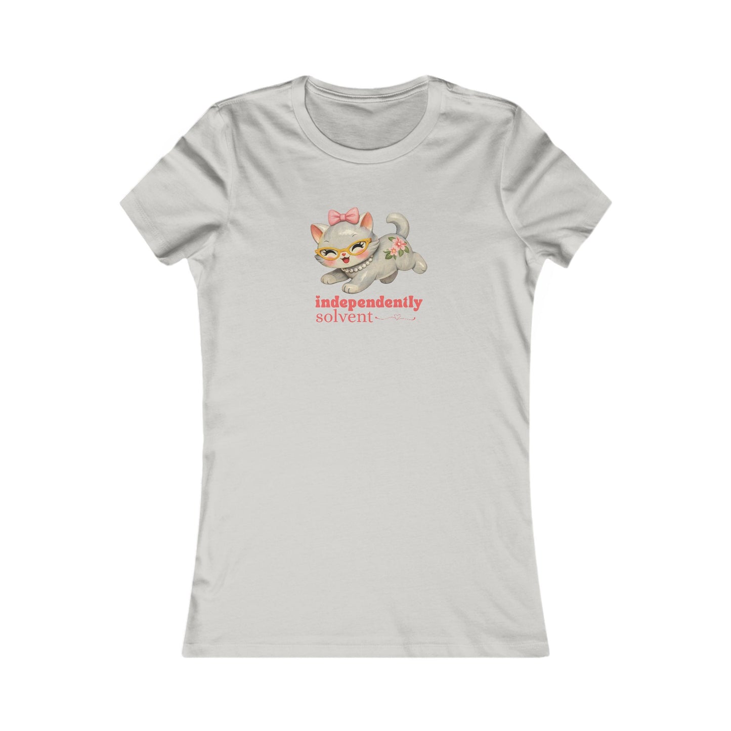 Independently Solvent - Retro 60s Kitten Tee Pink