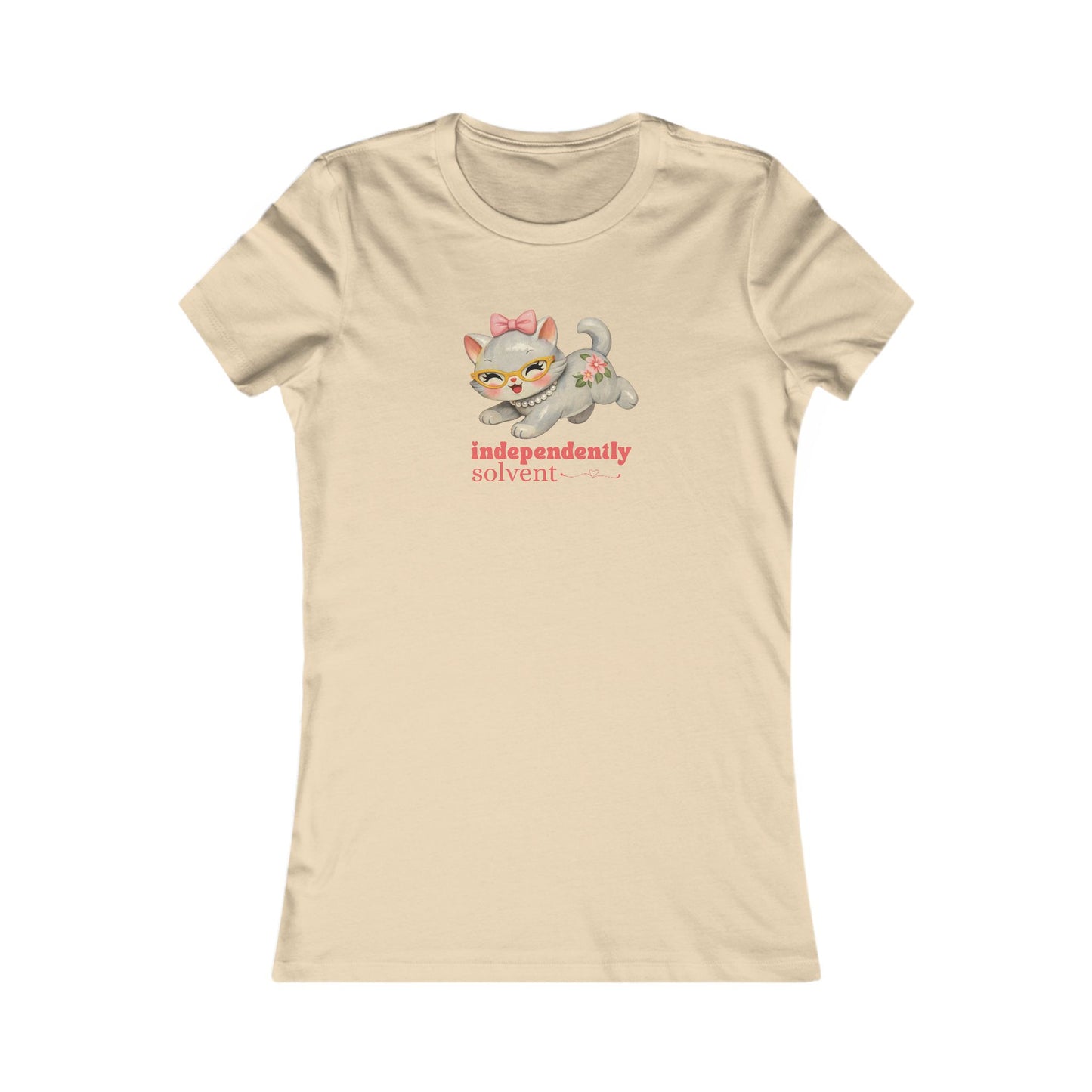 Independently Solvent - Retro 60s Kitten Tee Pink