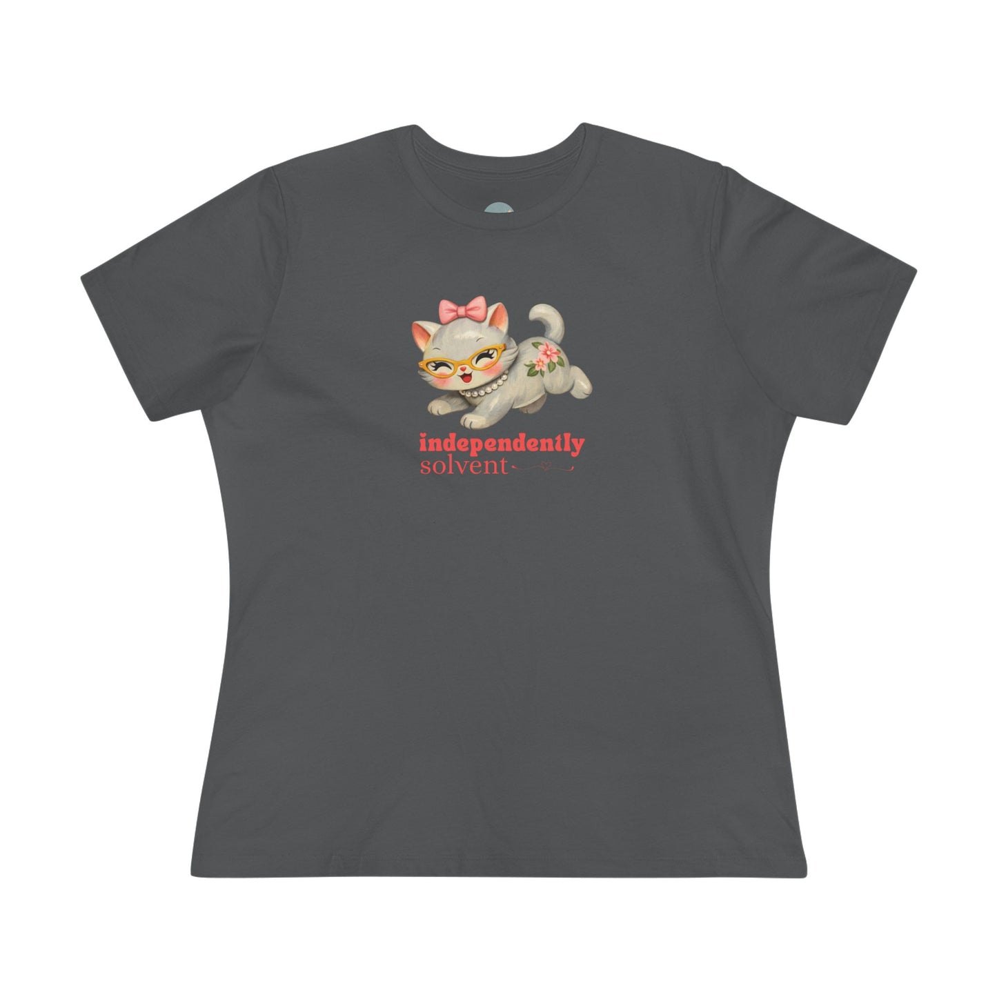 Independently Solvent Tee - Retro 60s Cute Cat Women's T-shirt