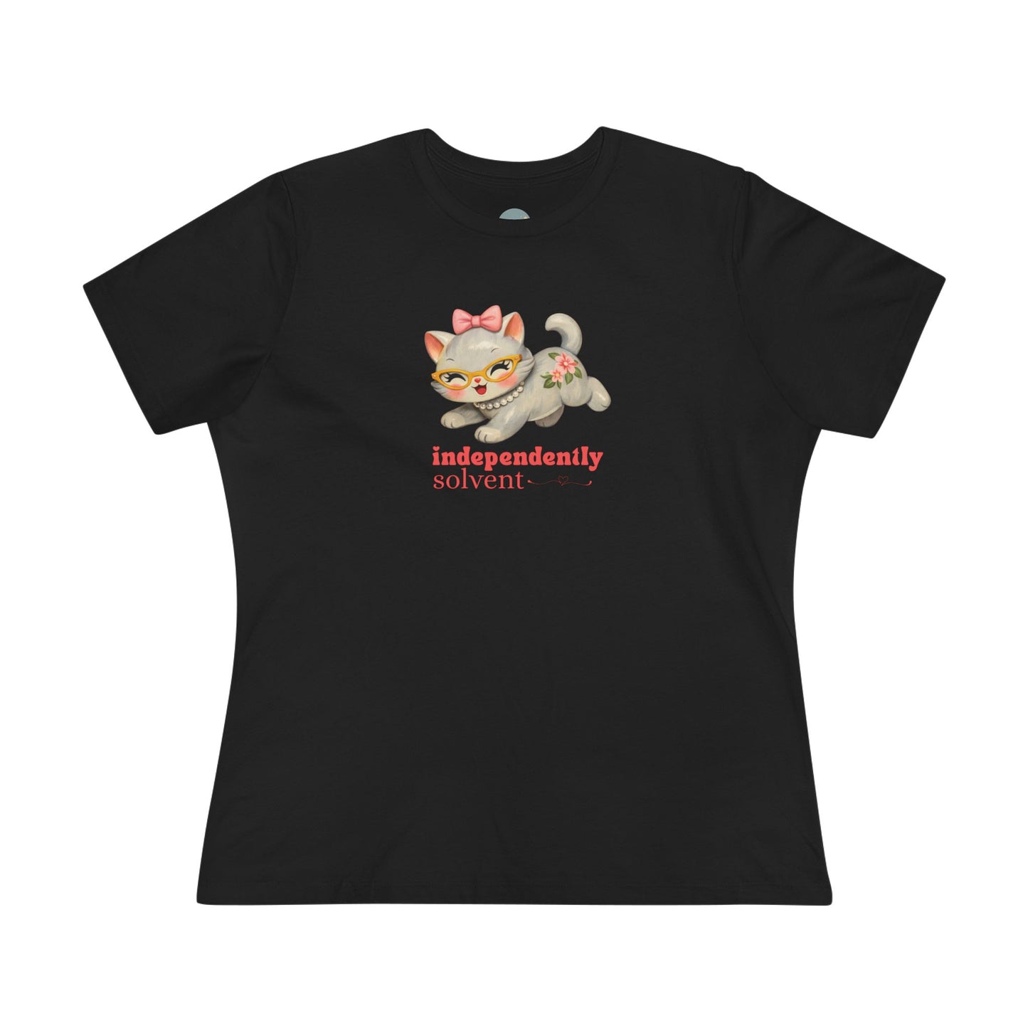 Independently Solvent Tee - Retro 60s Cute Cat Women's T-shirt