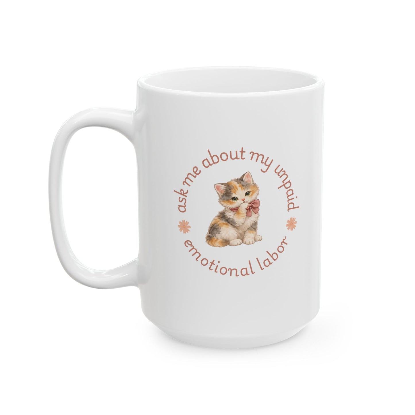 Ask Me Mug — Retro Kitten Coffee Cup Ceramic Mug Pastel Cat